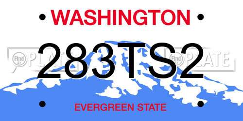 283TS2 Washington License Plate
