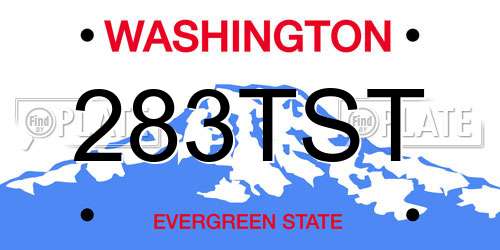 283TST Washington License Plate