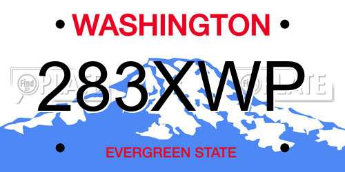 283XWP Washington License Plate