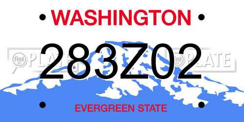 283Z02 Washington License Plate