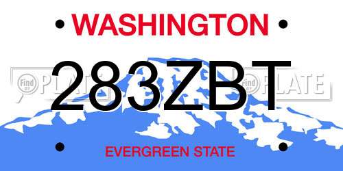 283ZBT Washington License Plate