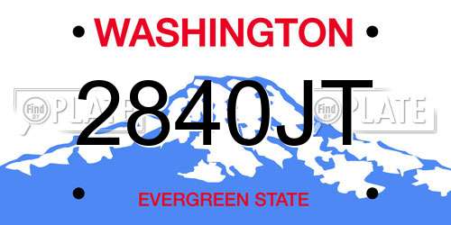 2840JT Washington License Plate