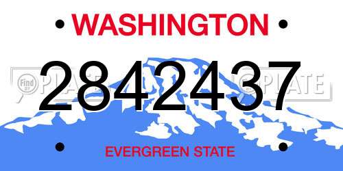 2842437 Washington License Plate
