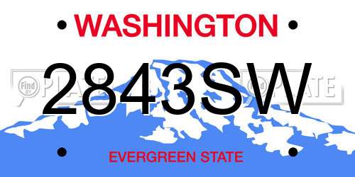 2843SW Washington License Plate