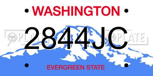 2844JC Washington License Plate
