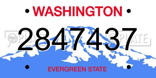 2847437 Washington License Plate