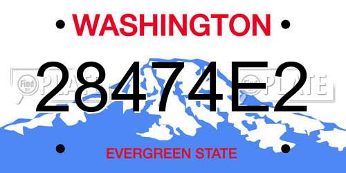 28474E2 Washington License Plate