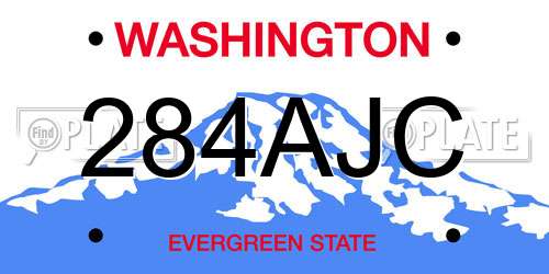 284AJC Washington License Plate