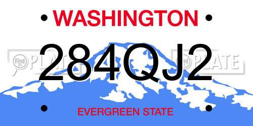 284QJ2 Washington License Plate