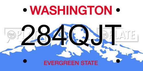 284QJT Washington License Plate