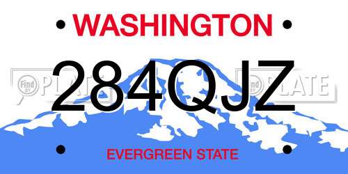 284QJZ Washington License Plate