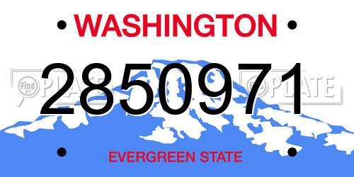 2850971 Washington License Plate