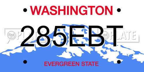285EBT Washington License Plate