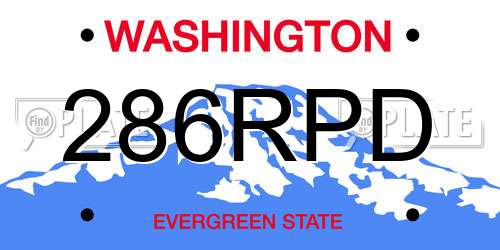 286RPD Washington License Plate