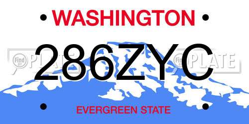 286ZYC Washington License Plate