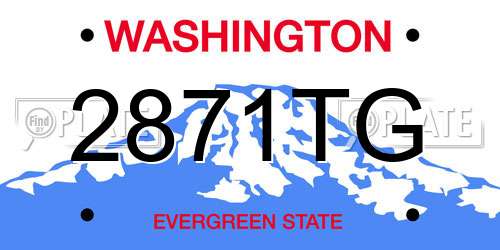 2871TG Washington License Plate