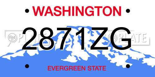 2871ZG Washington License Plate