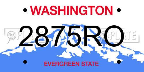 2875RO Washington License Plate