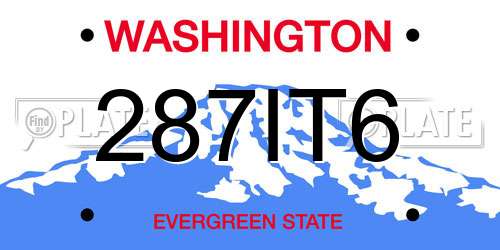 287IT6 Washington License Plate