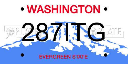 287ITG Washington License Plate