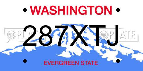 287XTJ Washington License Plate