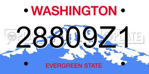 28809Z1 Washington License Plate