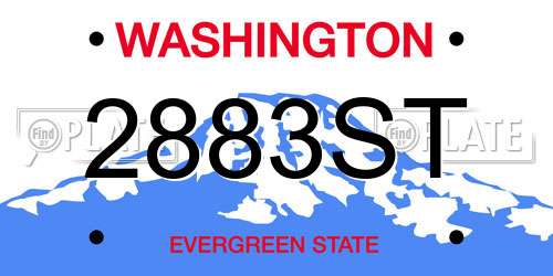 2883ST Washington License Plate