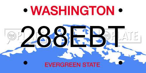 288EBT Washington License Plate