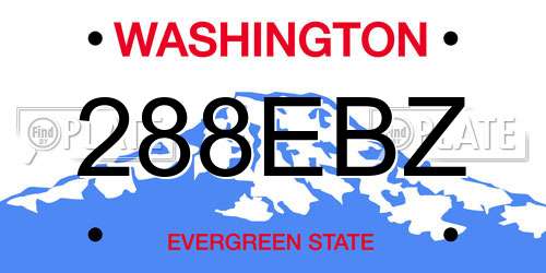 288EBZ Washington License Plate