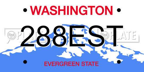 288EST Washington License Plate