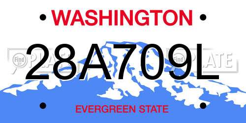 28A709L Washington License Plate