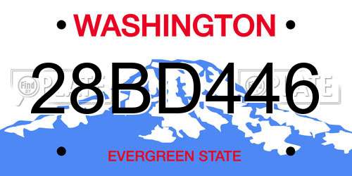 28BD446 Washington License Plate