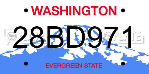 28BD971 Washington License Plate