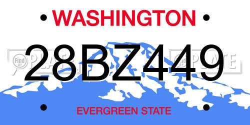 28BZ449 Washington License Plate