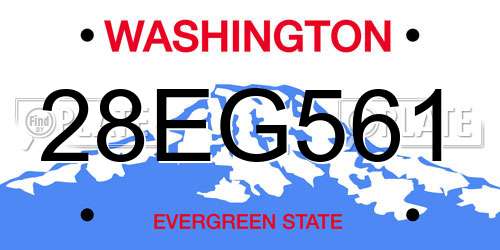 28EG561 Washington License Plate