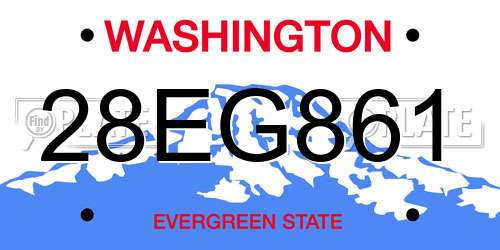 28EG861 Washington License Plate
