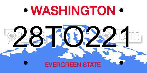 28TO221 Washington License Plate