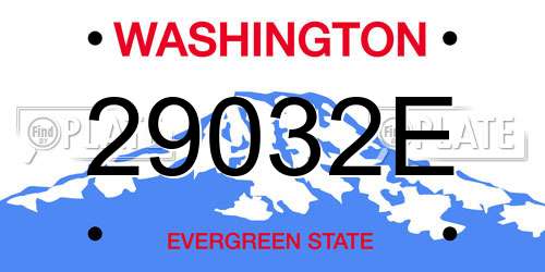29032E Washington License Plate