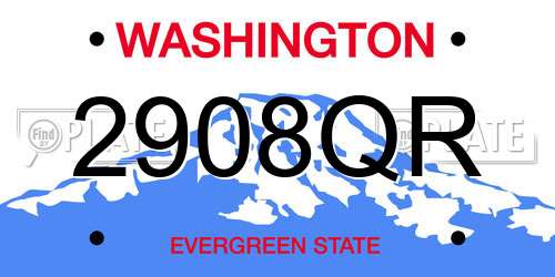 2908QR Washington License Plate