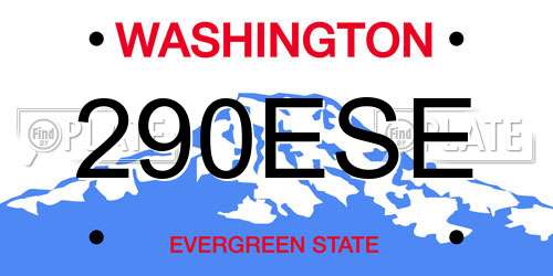 290ESE Washington License Plate