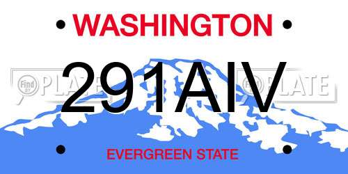 291AIV Washington License Plate