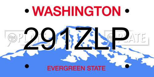 291ZLP Washington License Plate