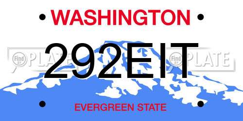 292EIT Washington License Plate
