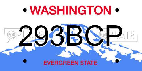 293BCP Washington License Plate