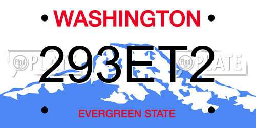 293ET2 Washington License Plate