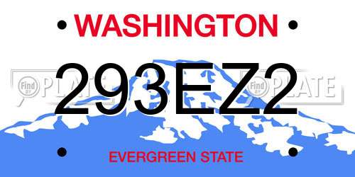 293EZ2 Washington License Plate