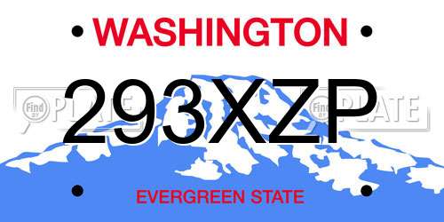 293XZP Washington License Plate