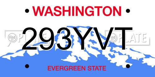 293YVT Washington License Plate