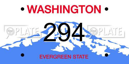 294 Washington License Plate