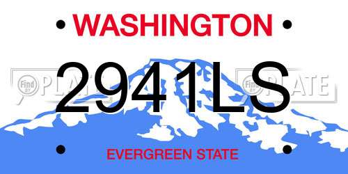 2941LS Washington License Plate